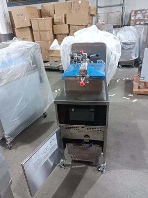 Painel de toque inteligente Friteira de pressão elétrica vertical de frango com filtragem