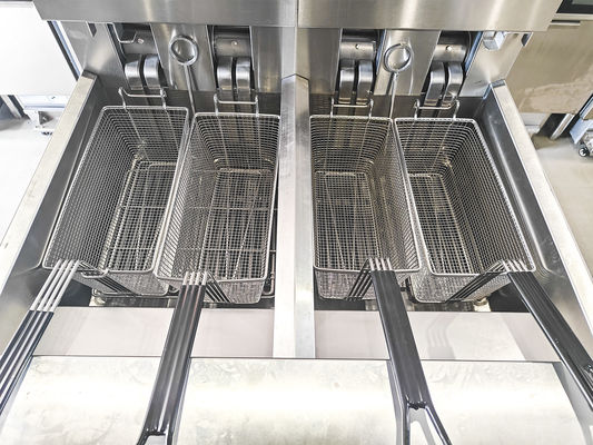 28.6kw Dual Tanque Grande Capacidade Digital Computador Painel Elétrico&Gas Chips Open Fryer Machine