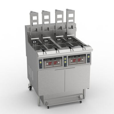 Elevador automático 4 panelas 4 cestas Painel de computador digital Fritadora elétrica aberta Equipamento de fritura comercial