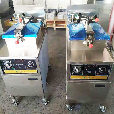 Painel mecânico 304 SUS Aquecimento a gás Friteira de pressão de frango com filtração de óleo