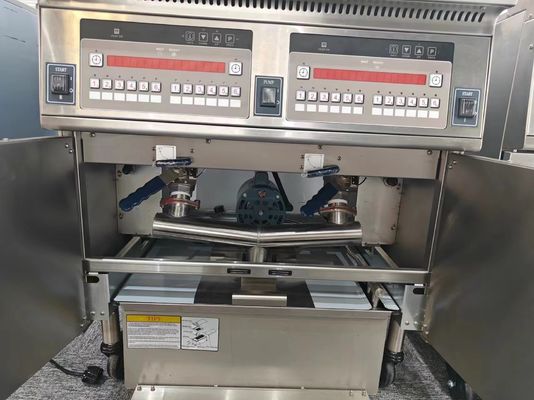 Automático de elevação eléctrica de duas panelas de 28KW Chips Friteira aberta com sistema de filtro de óleo