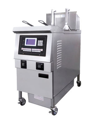 Auto Lift&Down Um Pato Dois Cestas Gas Heating Chips Open Deep Fryer