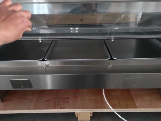 Vitrine de aquecimento de estilo KFC tipo horizontal de camada 2 220V