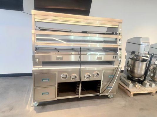 Vitrine de aquecimento de estilo KFC tipo horizontal de camada 2 220V