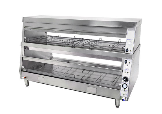 Vitrine de aquecimento de estilo KFC tipo horizontal de camada 2 220V