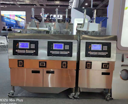 Eficiência elevada, fácil de operar, de grande capacidade, elétrica, com filtragem de óleo, chips comerciais, frigideira aberta
