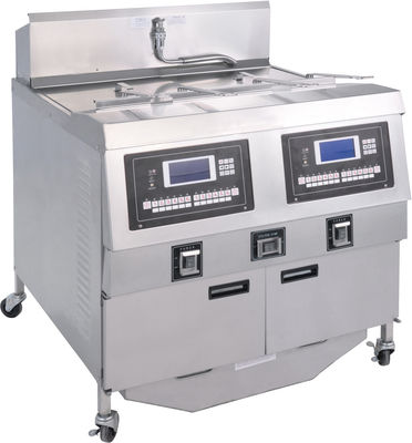Chips elétricos com função de memória estilo aberto com filtragem de óleo deep fryer