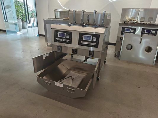 Dois Potes Quatro Cestas 304SUS Chips de Gás Comercial Aberto Deep LCD Panel Friteiro de Óleo