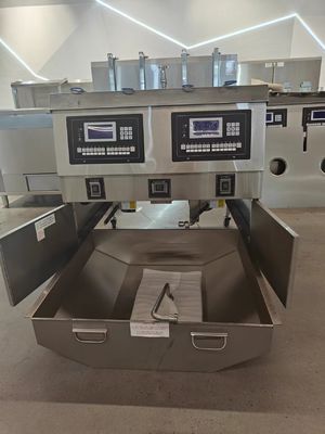 Chips elétricos com função de memória estilo aberto com filtragem de óleo deep fryer