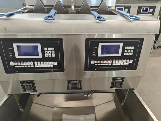 Dois Potes Quatro Cestas 304SUS Chips de Gás Comercial Aberto Deep LCD Panel Friteiro de Óleo
