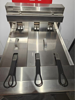 eléctrico duas panelas 3 cestas 21,5L + 11,6L com filtro de óleo sistema de chips aberto fritadeira