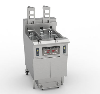 21.4KW Tanque duplo 11.6L+21.5L Painel de computador digital Chips elétricos Máquina de fritura aberta