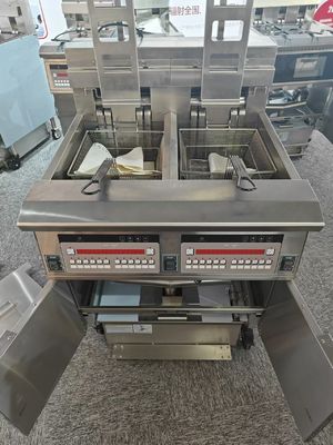 Painel de computador digital Elevador automático Dois potes Quatro cestos Elétricos Friteiras de batatas fritas