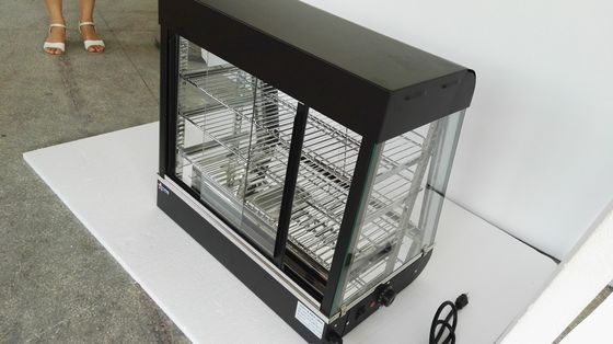 Pequena porta de vidro elétrica comercial de aquecimento de alimentos