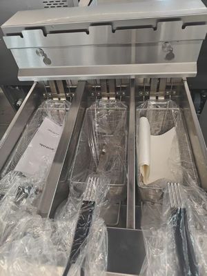 Painel de computador digital 3 panelas 3 cestos 21KW frigorífico elétrico de batatas fritas