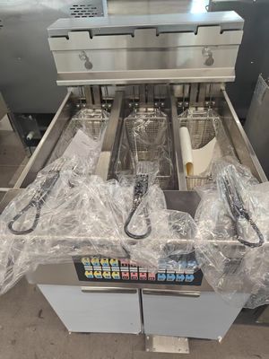Painel de computador digital 3 panelas 3 cestos 21KW frigorífico elétrico de batatas fritas