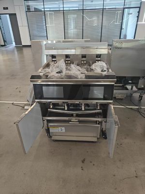 Painel inteligente de tela sensível ao toque profissional 4tanques 4 cestas 28KW 304SUS Chips Elétricos Friteira aberta