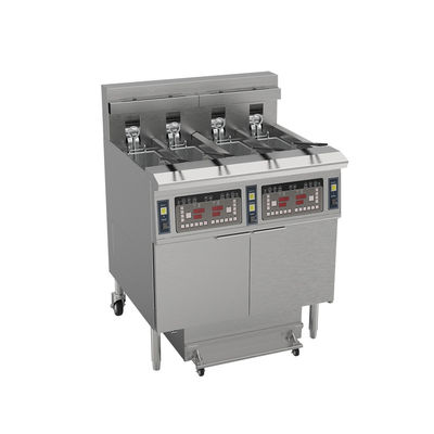 Quatro Potes Quatro Cestas com sistema de filtro de óleo 304SUS Ventless Deep kfc chips Chips elétricos Open chips frigideira para máquina de cozinhar