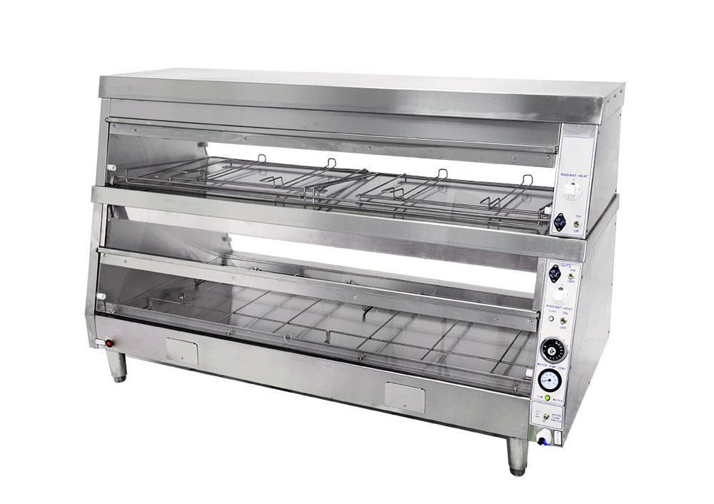 Vitrine de aquecimento de estilo KFC tipo horizontal de camada 2 220V